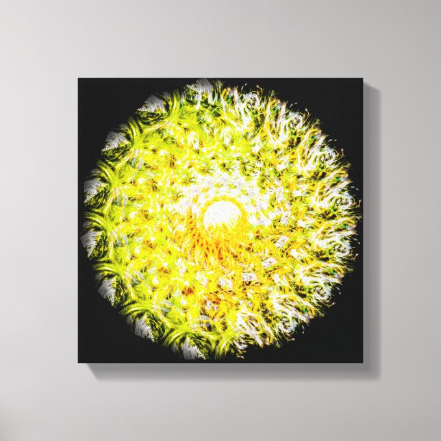 Auf halbem Weg zur Sun Brushstroke Spiral Mandala Leinwanddruck (Vorderseite)