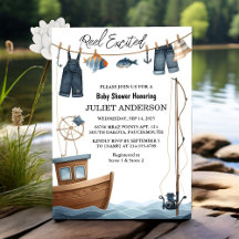 Auf Hook Bait Fun Wood Little Fisherman Baby Showe