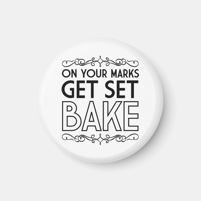 Auf Ihren Markierungen erhalten Sie Set Bake (schw Magnet (Vorne)