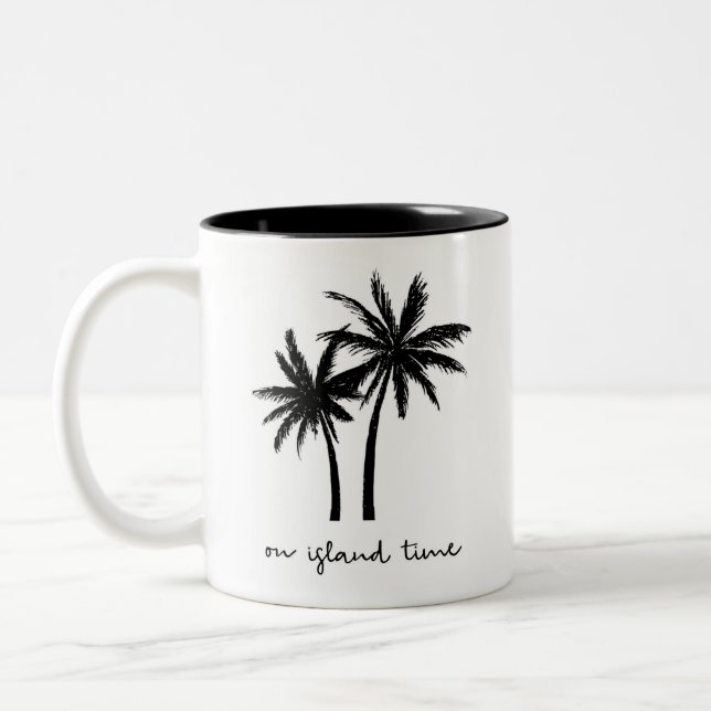 Auf Insel-Zeit-Tasse Zweifarbige Tasse (Links)