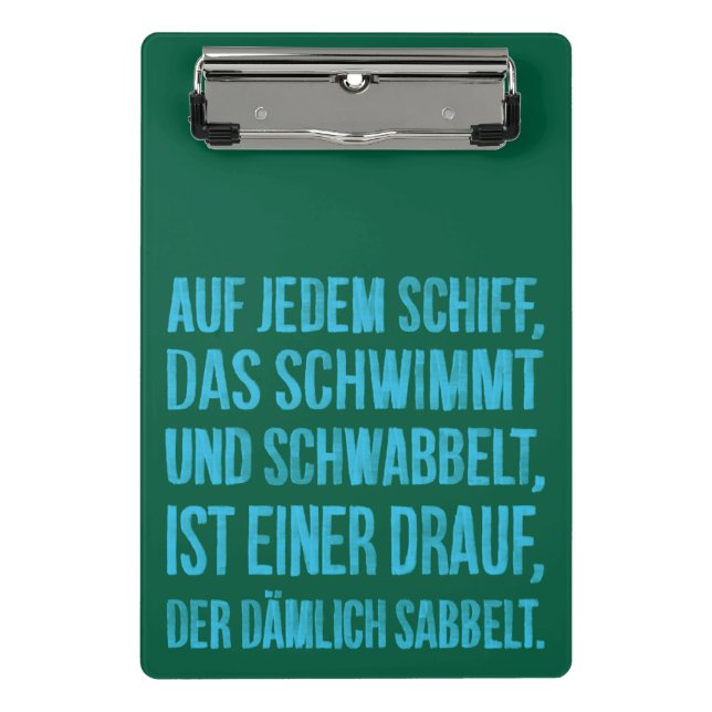 Auf jedem Schiff Mini Klemmbrett (Vorderseite)