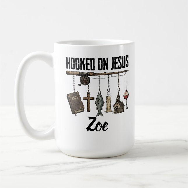 Auf Jesus fixierte personalisierte Kaffeetasse (Links)