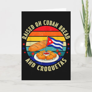 Auf kubanischem Brot und Croquetas Retro Latin erz Karte