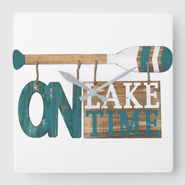 **AUF LAKE TIME** KLICKEN QUADRATISCHE WANDUHR (Vorderseite)