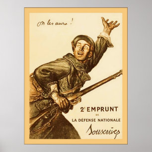 Auf Les Aura! ~ Französischer Weltkrieg 1 Poster