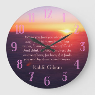 Auf Liebe - der Prophet durch Kahlil Gibran Große Wanduhr