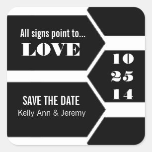 Auf Liebe zeigen Save the Date Aufkleber