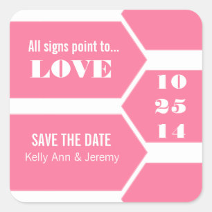 Auf Liebe zeigen Save the Date Aufkleber
