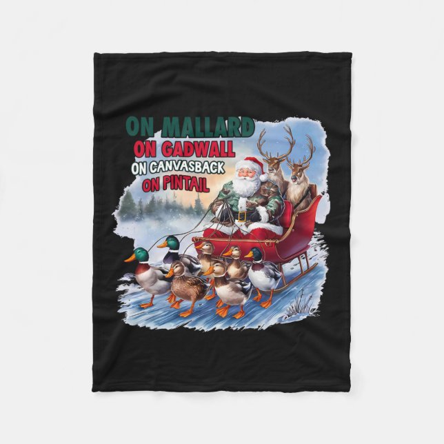 Auf Mallard auf Gadwall Weihnachtsfeierliche Jagd  Fleecedecke (Vorderseite)