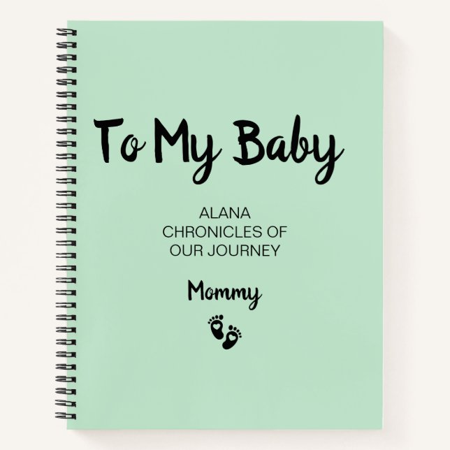 Auf mein Baby Keepake-Schwangerschaftsjournal Notizbuch (Vorderseite)