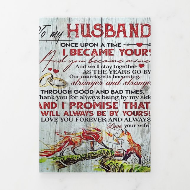 Auf mein Geschenk für den Ehemann | Schreiben an i Dreifach Gefaltete Ankündigung (Cover)