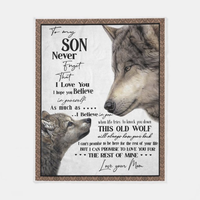 Auf mein Sohn Geschenk, Mama und Sohn, Liebe Brief Fleecedecke (Vorderseite)