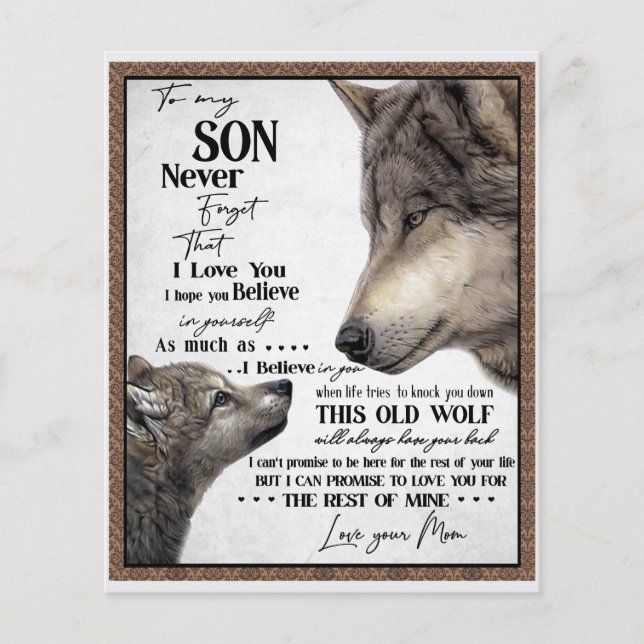Auf mein Sohn Geschenk, Mama und Sohn, Liebe Brief Flyer (Vorne)