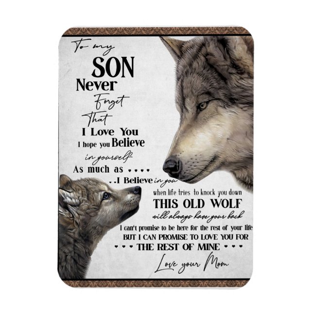 Auf mein Sohn Geschenk, Mama und Sohn, Liebe Brief Magnet (Vertikal)