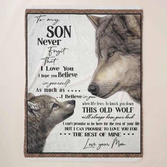 Auf mein Sohn Geschenk, Mama und Sohn, Liebe Brief Sherpadecke (Vorderseite)