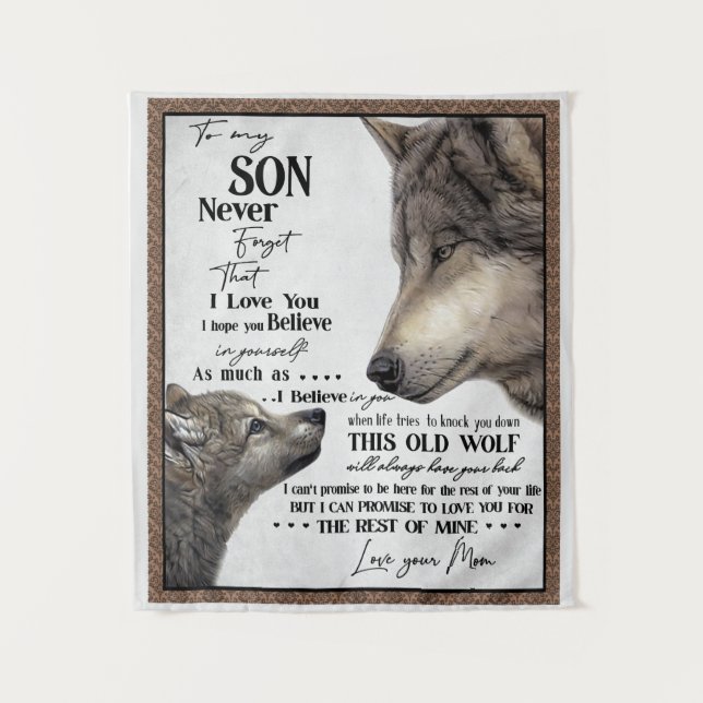 Auf mein Sohn Geschenk, Mama und Sohn, Liebe Brief Wandteppich (Vorderseite)