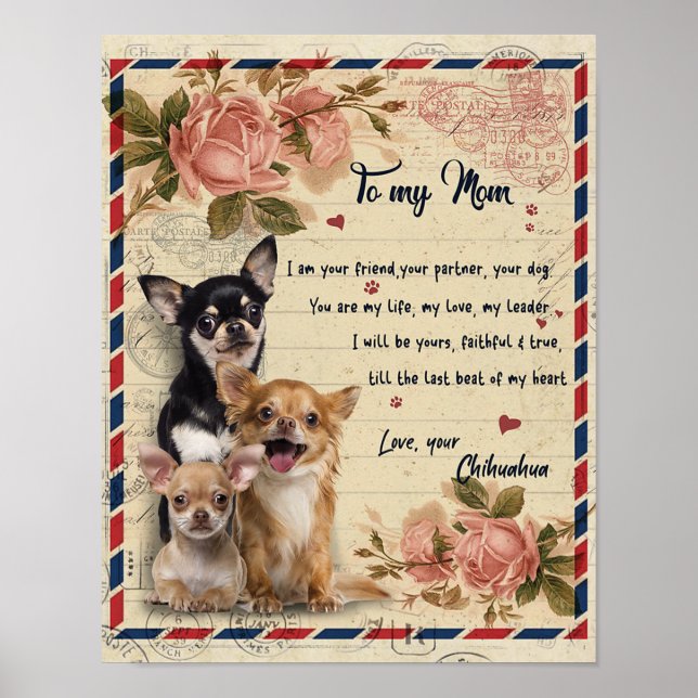 Auf mein Tante-Hund-Blume-Geschenk, Tante-Geburtst Poster (Vorne)