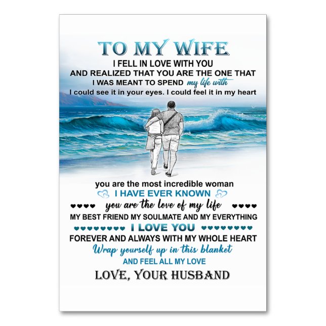 Auf meine Ehefrau Beach Geschenk, Ehefrau Geburtst Tischnummer (Vorderseite)