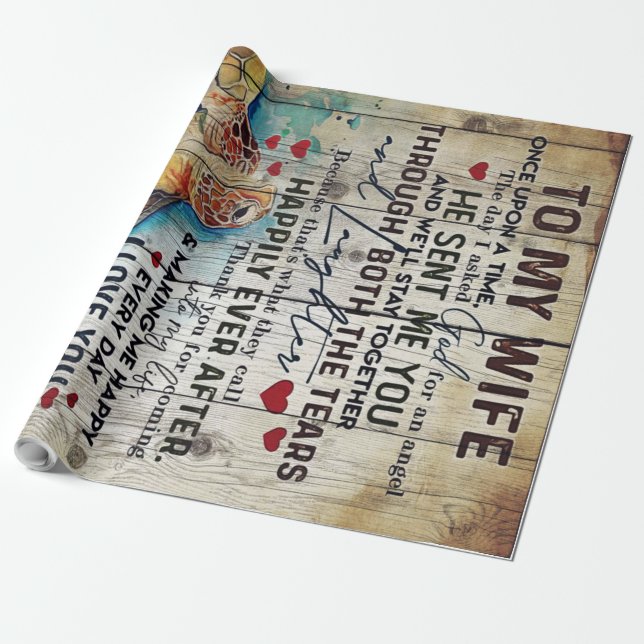 Auf meine Ehefrau Geschenk | Holiday Funny Gift Geschenkpapier (Ungerollt)