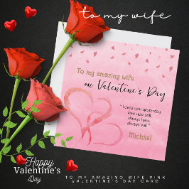 Auf meine Phantastische Ehefrau rosa Valentintagsk Feiertagskarte