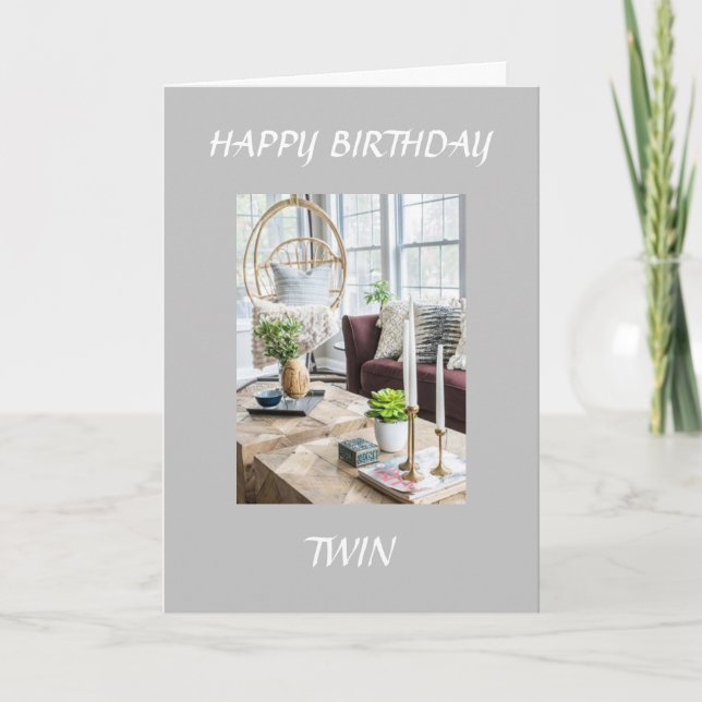 AUF MEINE PHANTASTISCHE **TWIN-SCHWESTER** GEBURTS KARTE (Vorderseite)