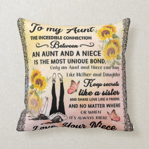 Auf meine Tante aus Niece Sunflower Lover Geschenk Kissen
