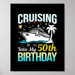 Auf meinem 50. Geburtstag cruisen 50 Jahre alte Ge Poster