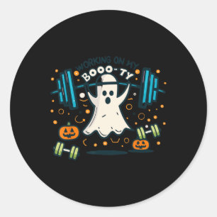 Auf meinem boo-ty-lustigen Hintern Halloween Ghost Runder Aufkleber