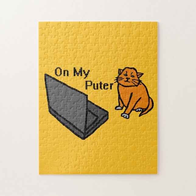 Auf meinem Computer Lustiges Computer Orange Katze (Vertikal)