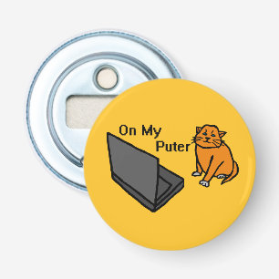 Auf meinem Computer Lustiges Computer Orange Katze Flaschenöffner