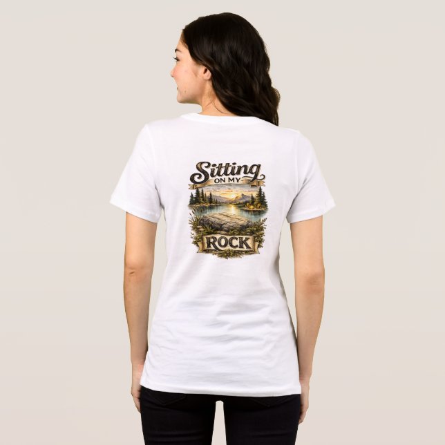 Auf meinem Felsen sitzend Tri-Blend Shirt (Rückseite voll)