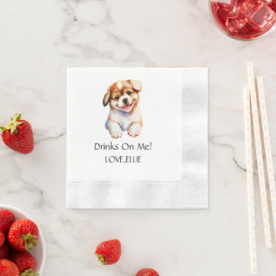 Auf meinem Hund Verlobung Cat Paw Wedding Drink Serviette