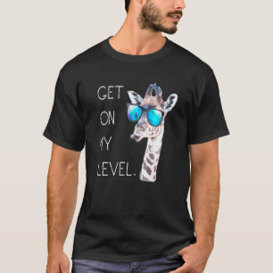Auf meinem Level Giraffe Glasses Giant Zoo Animal  T-Shirt