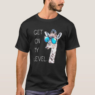 Auf meinem Level Giraffe Glasses Giant Zoo Animal  T-Shirt