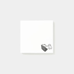 Auf meinem lustigen Computer Weiße Katzen-Meme Post-it Klebezettel