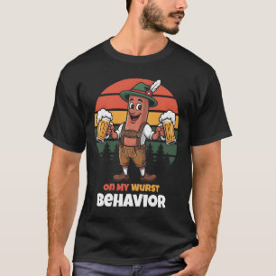 Auf meinem schlimmsten Verhalten Deutscher Bratwur T-Shirt