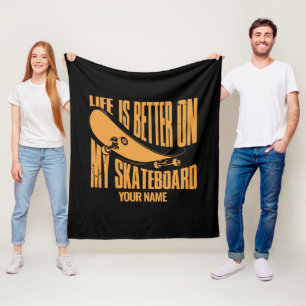 Auf meinem Skateboard ist "Leben hinzufügen" besse Fleecedecke
