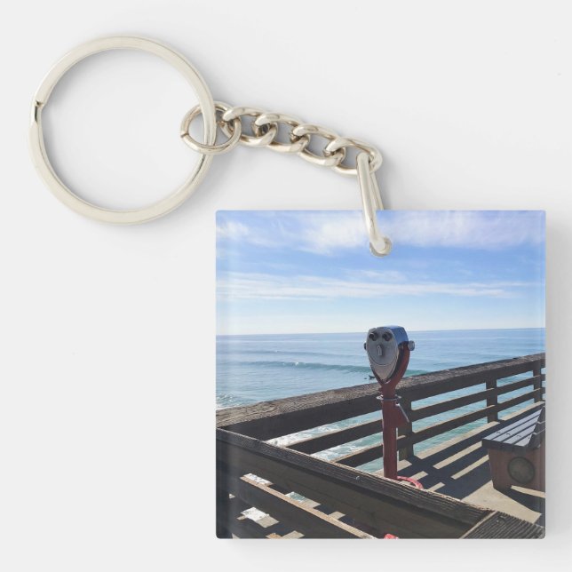 Auf Newport Pier, Newport Beach, Kalifornien Schlüsselanhänger (Vorderseite)