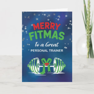 Auf Personal Trainer Barbell Funny Merry Fitness Karte