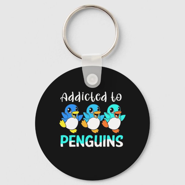 Auf Pinguine aufgepasst Schlüsselanhänger (Vorderseite)