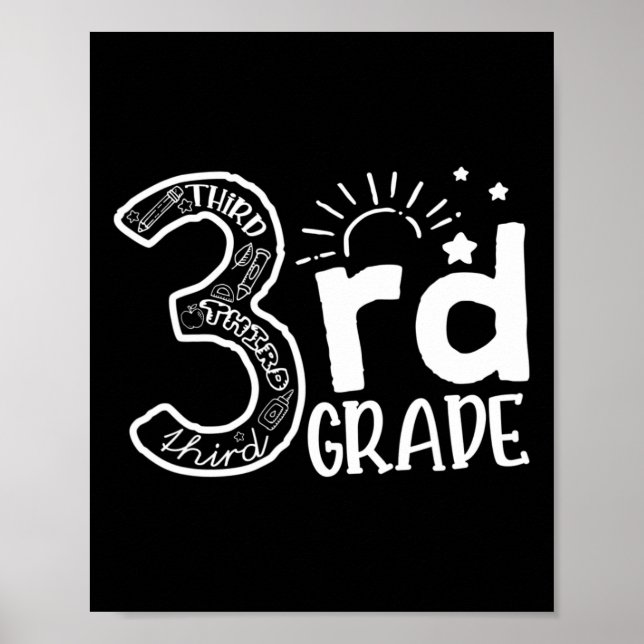 Auf Platz 3 des Lehrerplatzes und Stufe B Poster (Vorne)