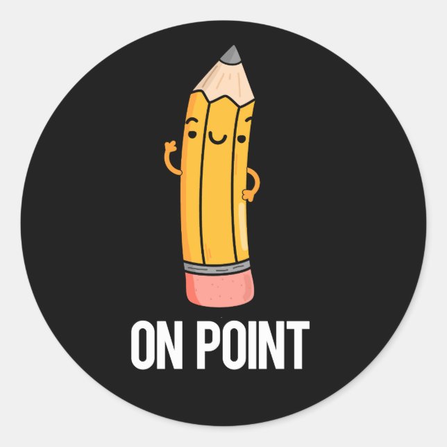 Auf Punkt Funny Pencil Pub Dark BG Runder Aufkleber (Vorderseite)