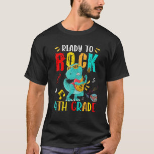 Auf Rock 4. Klasse Rex Gitarre spielen T-Shirt