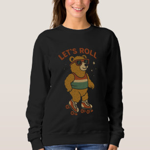 Auf Roller-Skaten Bären lassen Sie das Retro-Comic Sweatshirt
