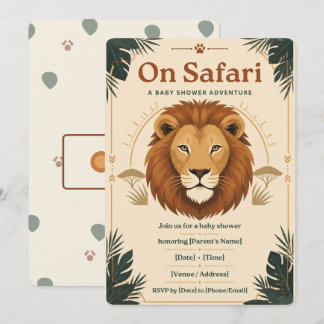 Auf Safari Löwenjunge Baby Shower Einladung
