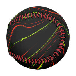 Auf schwarzem Fond zeigen sich die grünen und rote Baseball