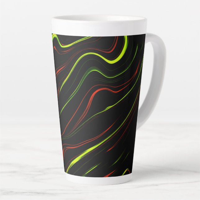 Auf schwarzem Fond zeigen sich die grünen und rote Milchtasse (Rechte Ecke)