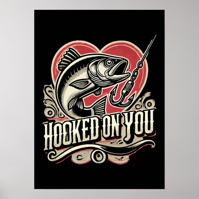 Auf Sie gewartet - Valentinstag Fischen Poster (Vorne)
