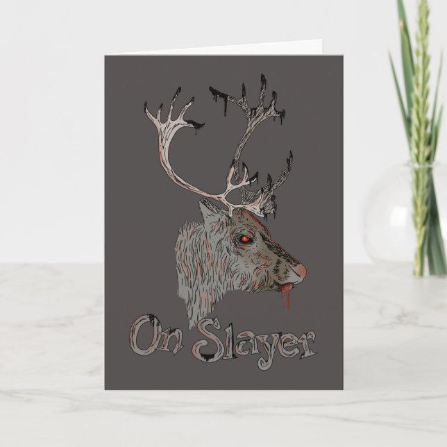 Auf Slayer Reindeer Christmas Karte (Vorderseite)