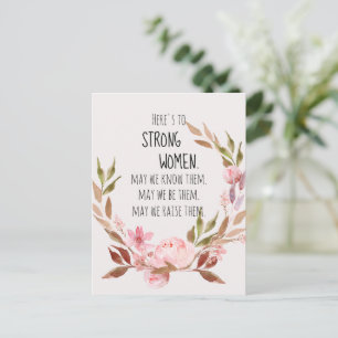 Auf starke Frauen - Pink Peony  Postkarte